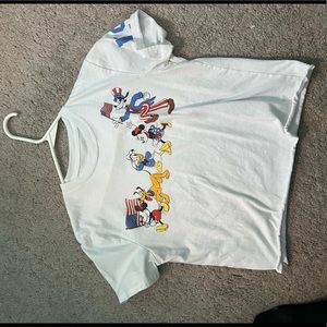 Cropped white top, disney character design
